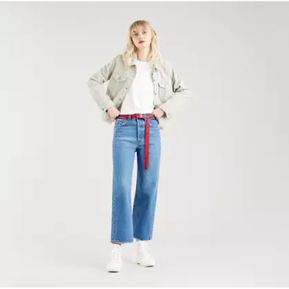 RIBCAGE STRAIGHT ANKLE WOMEN'S JEANS, sz 30 - Picture 5 of 10